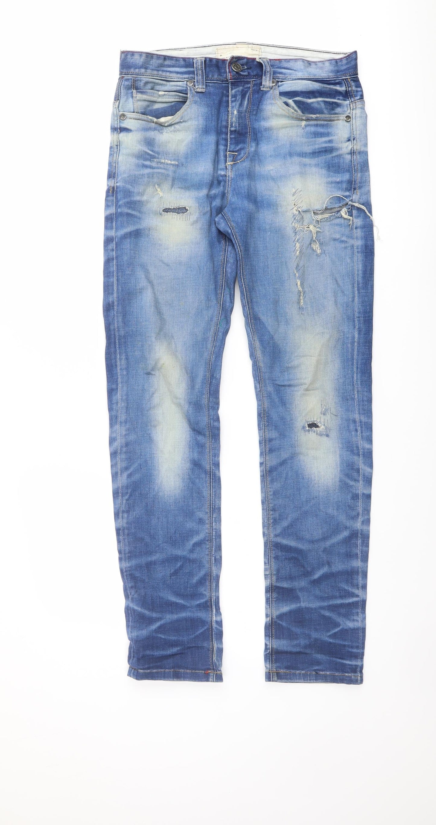 Mens UK Size 30 in Pull&Bear Regular Fit Straight Blue Jeans