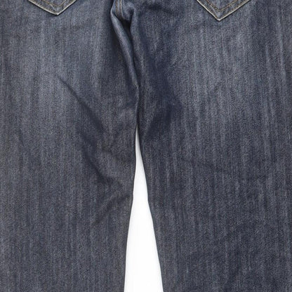 Denim & Co. Mens Blue Cotton Straight Jeans Size 32 in L30 in Regular Button