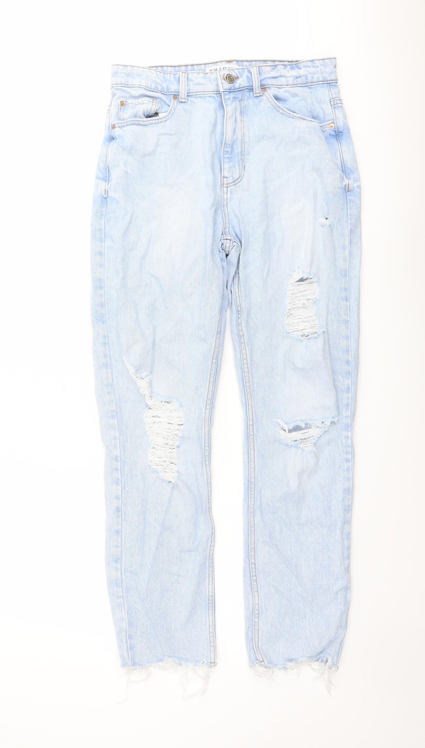 Denim & Co. Womens Beige Cotton Mom Jeans Size 10 L27 in Regular Button