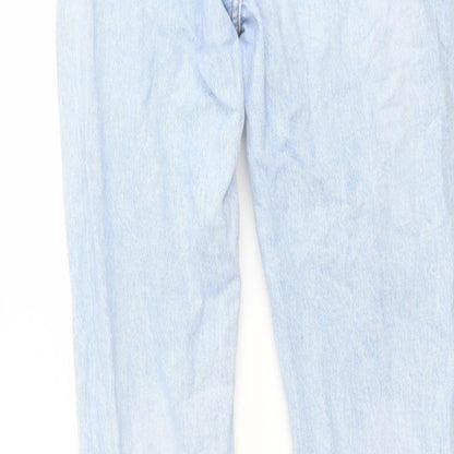 Denim & Co. Womens Beige Cotton Mom Jeans Size 10 L27 in Regular Button