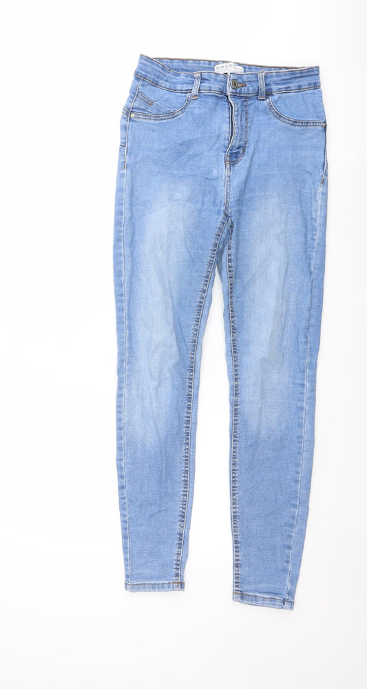 Denim & Co. Womens Blue Cotton Skinny Jeans Size 10 L28 in Regular Button