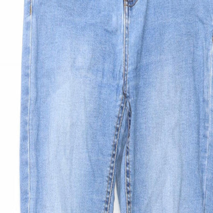 Denim & Co. Womens Blue Cotton Skinny Jeans Size 10 L28 in Regular Button