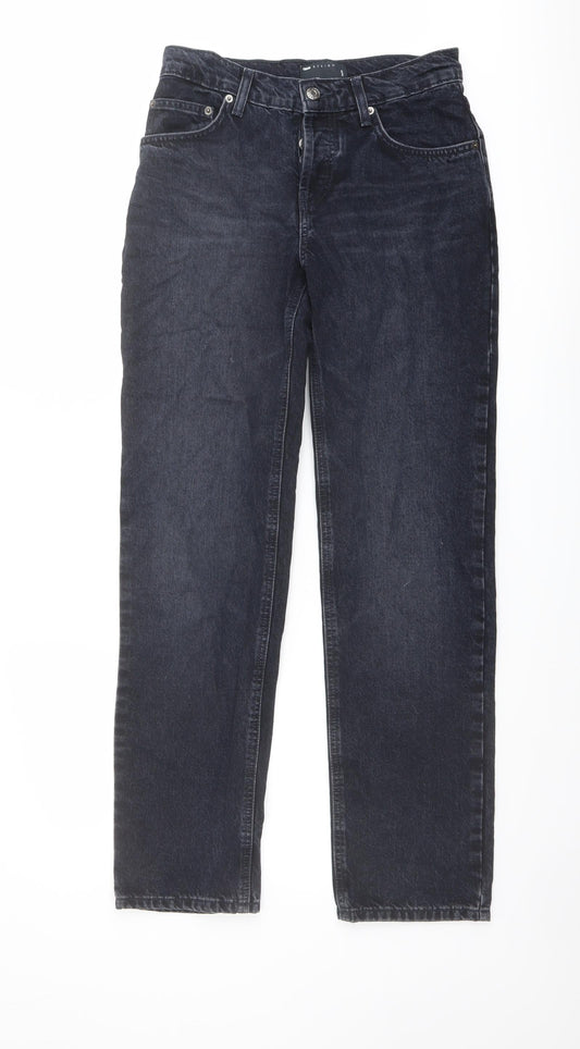 ASOS Womens Blue Cotton Straight Jeans Size 24 in L32 in Regular Button