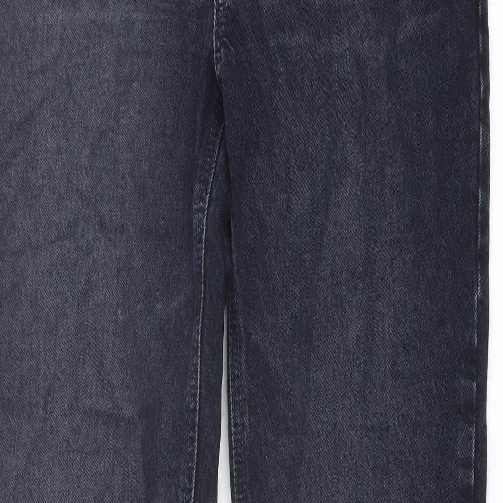 ASOS Womens Blue Cotton Straight Jeans Size 24 in L32 in Regular Button