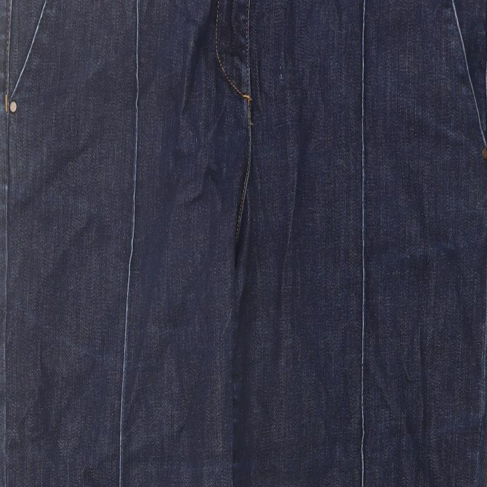 Great Plains Womens Blue Cotton Tapered Jeans Size 14 L25 in Regular Button