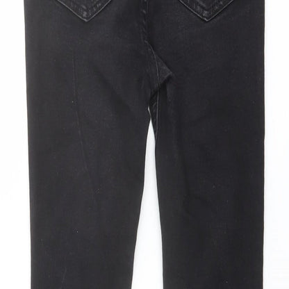 George Girls Grey Cotton Skinny Jeans Size 9-10 Years Regular Button - Distressed Hem