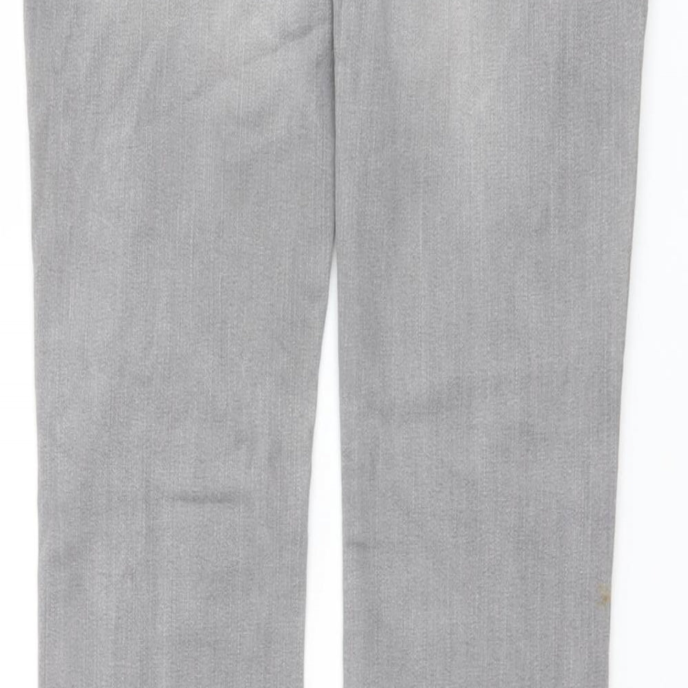 House Of Denim Womens Grey Cotton Straight Jeans Size 16 L29 in Regular Button