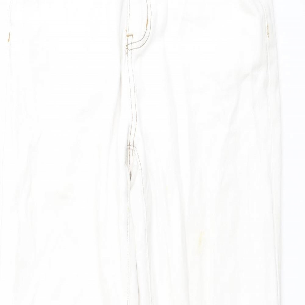 Lioness Womens Ivory Cotton Straight Jeans Size M L30 in Regular Button