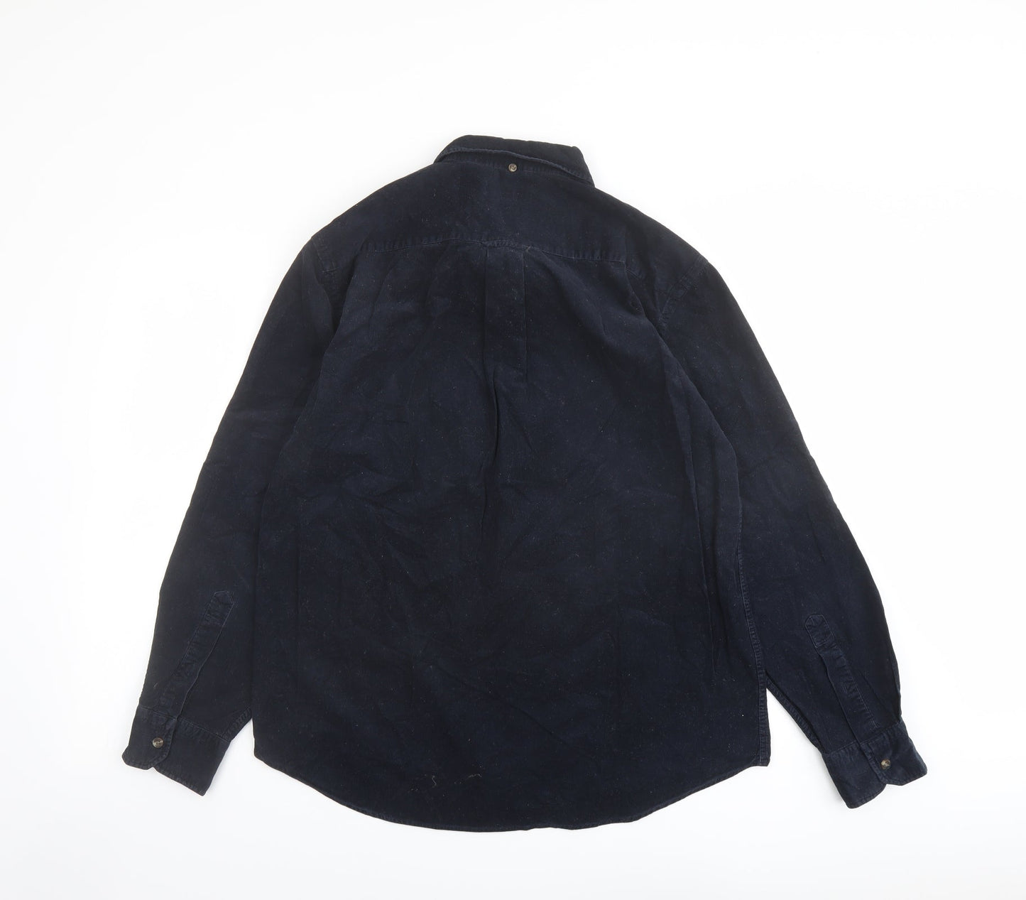 Wolsey Mens Blue Cotton Button-Up Size M Collared Button
