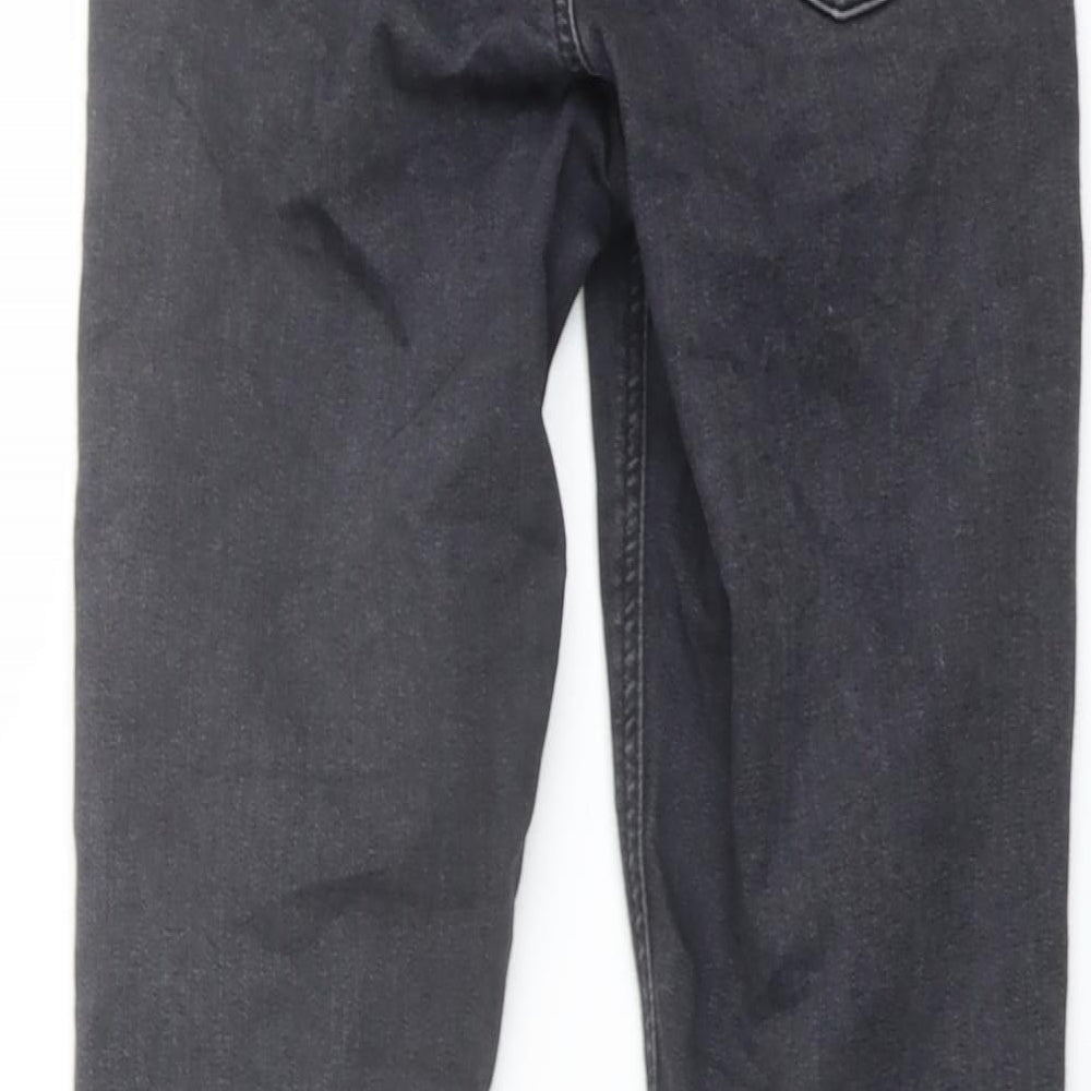 Topshop Womens Grey Cotton Skinny Jeans Size 6 L26 in Regular Button