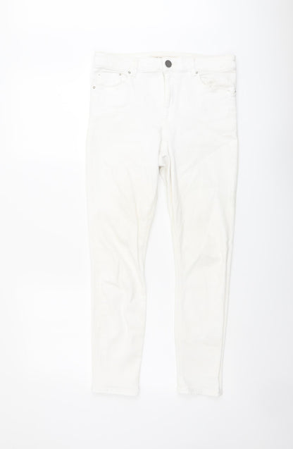 ASOS Womens Ivory Cotton Skinny Jeans Size 28 in L25 in Regular Button