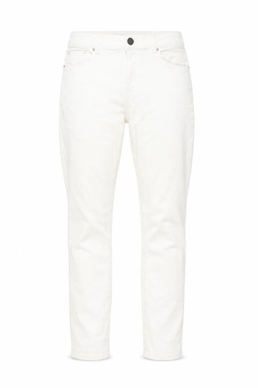 Front view of ASOS women’s ivory cotton skinny jeans, size UK 28, in, 25-inch leg regular button