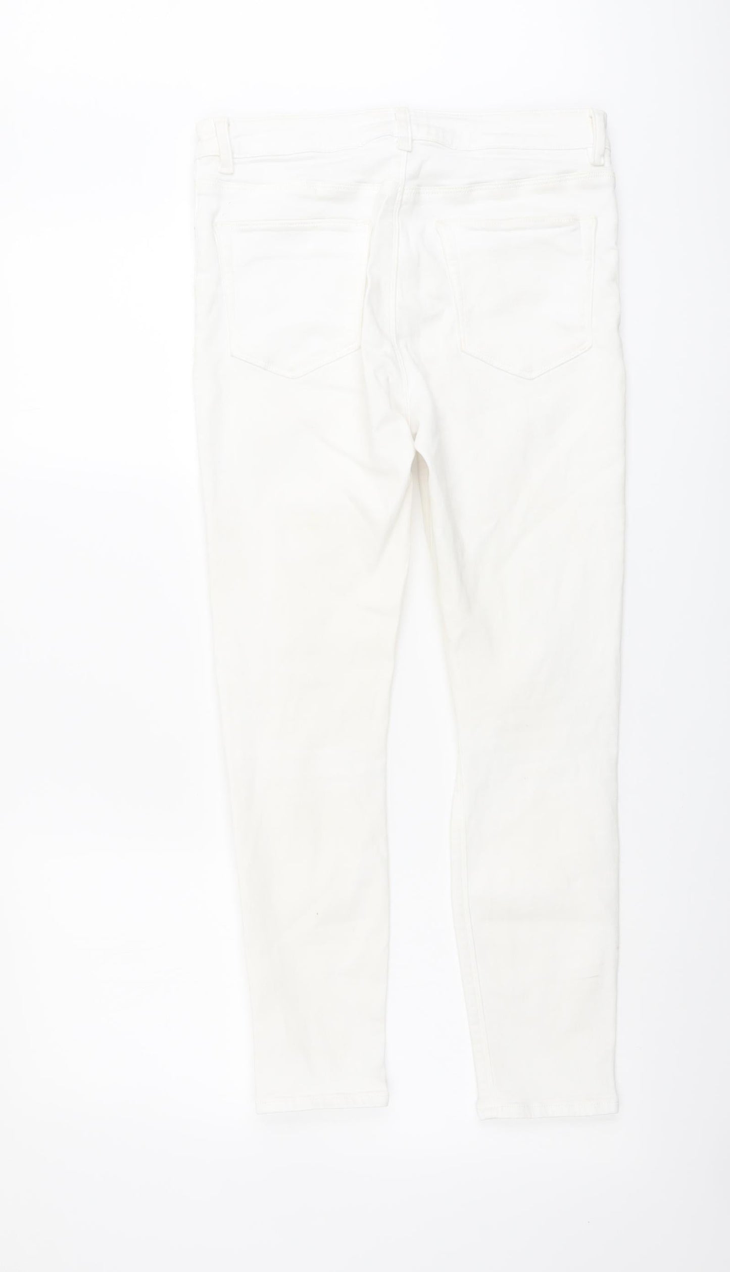 ASOS Womens Ivory Cotton Skinny Jeans Size 28 in L25 in Regular Button