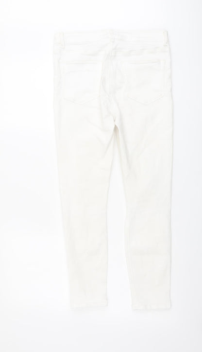 ASOS Womens Ivory Cotton Skinny Jeans Size 28 in L25 in Regular Button