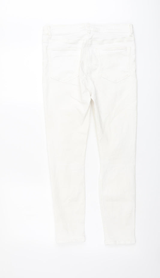 ASOS Womens Ivory Cotton Skinny Jeans Size 28 in L25 in Regular Button
