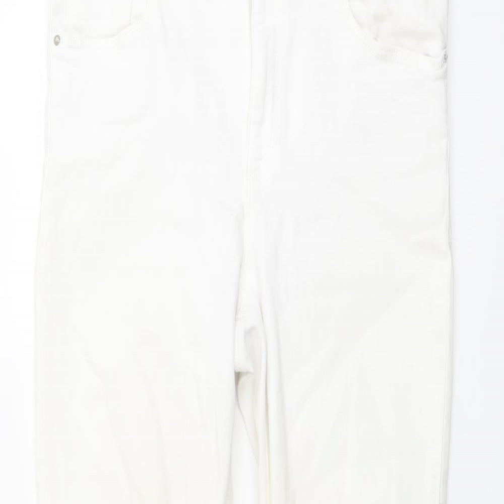 ASOS Womens Ivory Cotton Skinny Jeans Size 28 in L25 in Regular Button