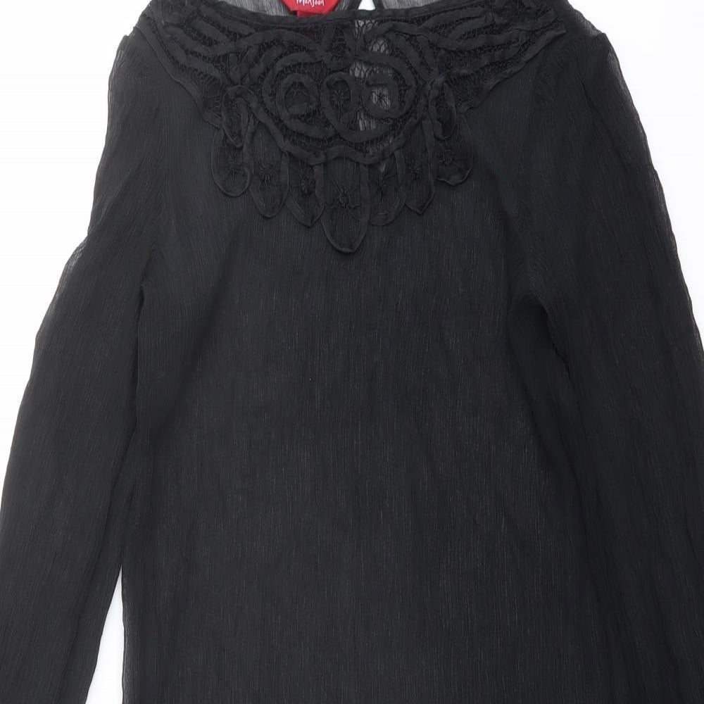 Womens UK Size 12 Monsoon Black Basic Blouse