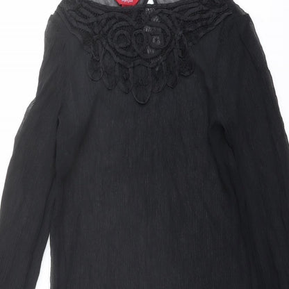 Womens UK Size 12 Monsoon Black Basic Blouse