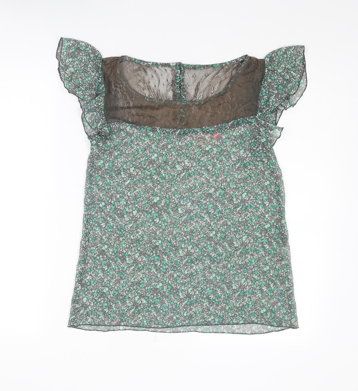 Womens UK Size 6 Only Green Basic Blouse