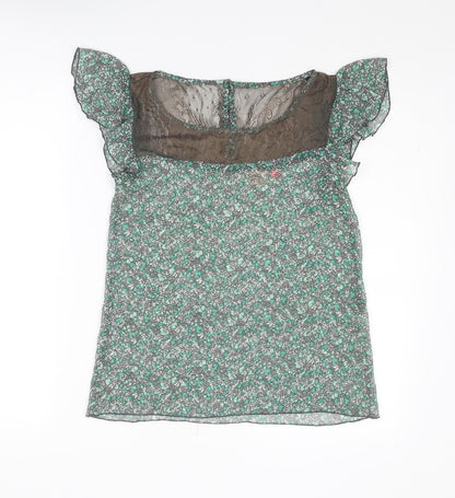 Womens UK Size 6 Only Green Basic Blouse