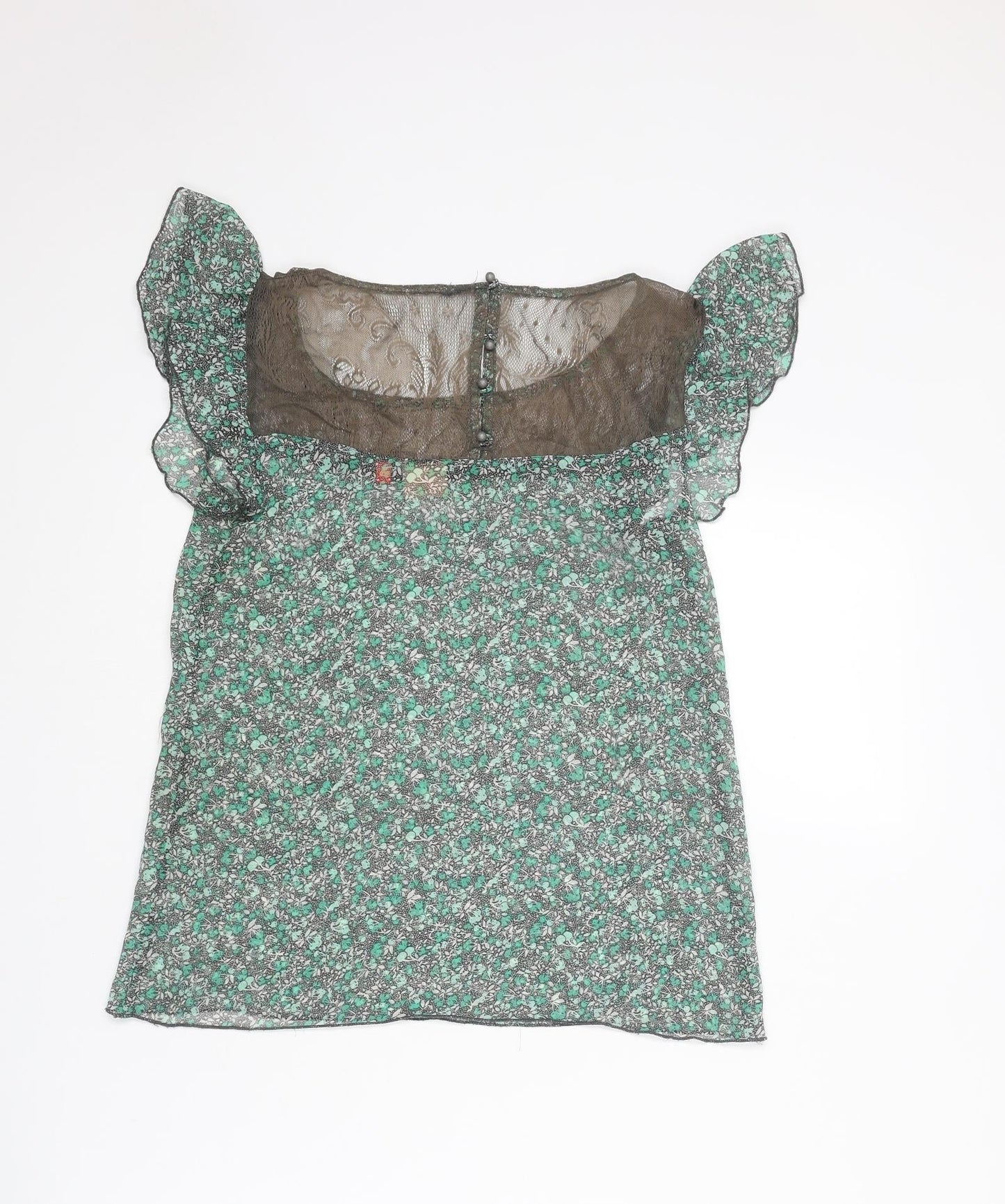 Womens UK Size 6 Only Green Basic Blouse