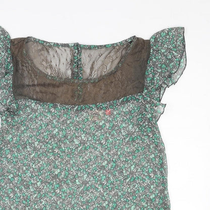 Womens UK Size 6 Only Green Basic Blouse