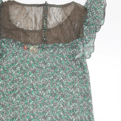 Womens UK Size 6 Only Green Basic Blouse