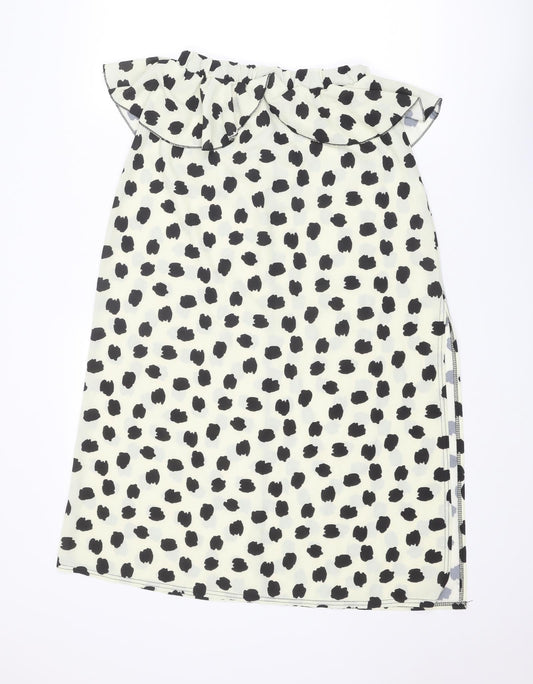 Boohoo Womens Ivory Geometric Polyester A-Line Skirt Size 8