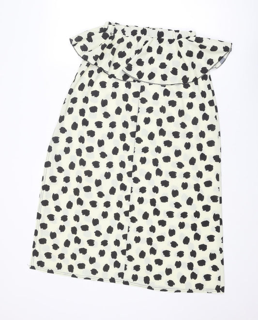 Boohoo Womens Ivory Geometric Polyester A-Line Skirt Size 8