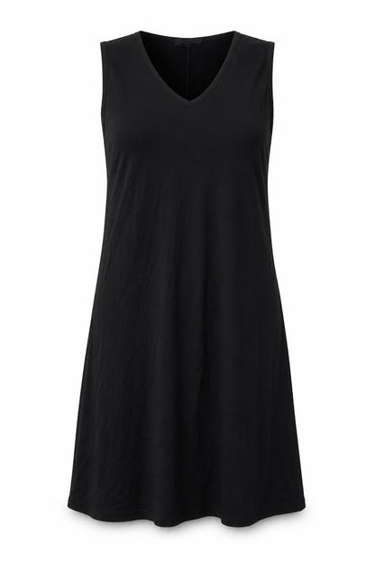 PRETTYLITTLETHING Womens Black Viscose Tank Dress Size 4 V-Neck Pullover
