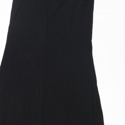 PRETTYLITTLETHING Womens Black Viscose Tank Dress Size 4 V-Neck Pullover