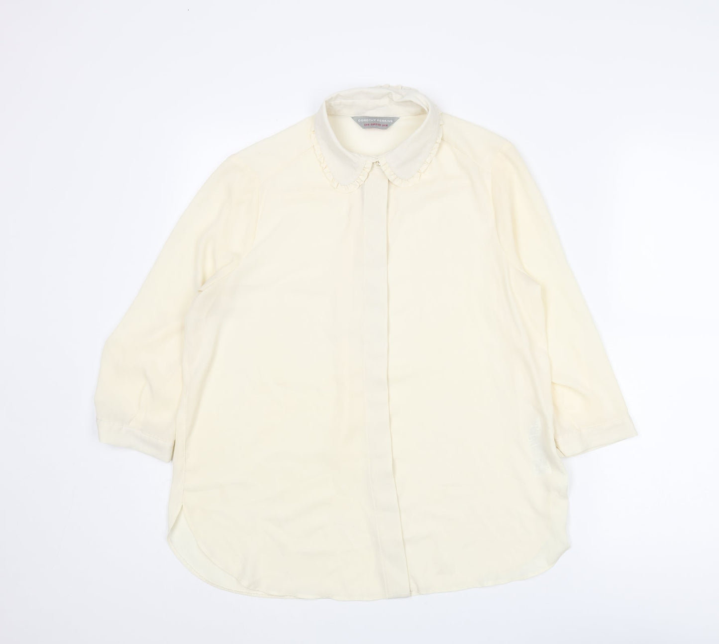 Womens UK Size 10 Dorothy Perkins Ivory Basic Button-Up