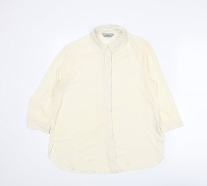 Womens UK Size 10 Dorothy Perkins Ivory Basic Button-Up