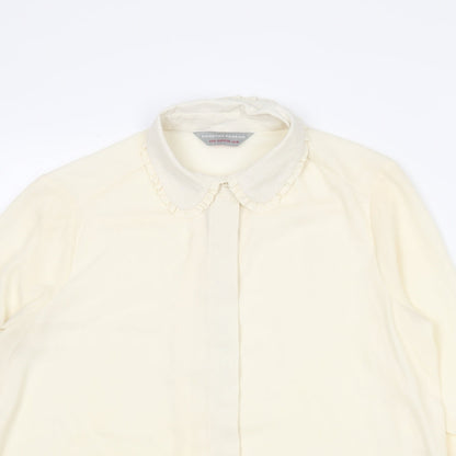 Womens UK Size 10 Dorothy Perkins Ivory Basic Button-Up
