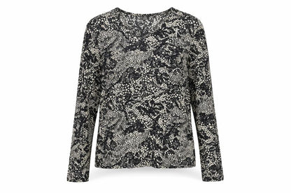 Only Womens Grey Animal Print Polyester Basic T-Shirt Size 10 V-Neck