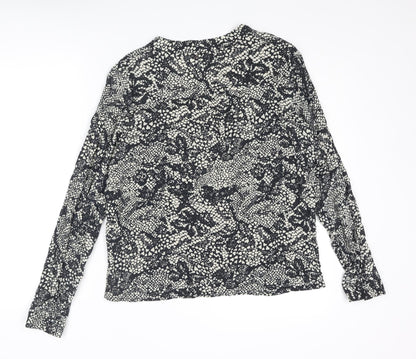 Only Womens Grey Animal Print Polyester Basic T-Shirt Size 10 V-Neck