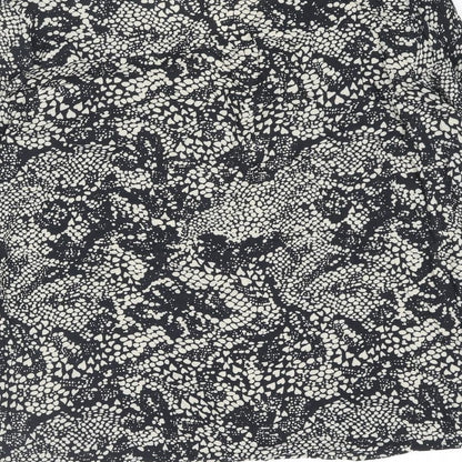 Only Womens Grey Animal Print Polyester Basic T-Shirt Size 10 V-Neck