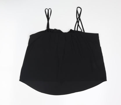 Womens UK Size M Mango Black Camisole Tank