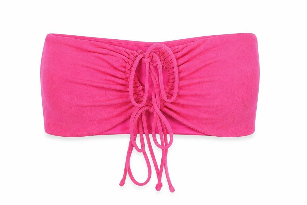 Womens UK Size S Monki Pink Cropped Tank