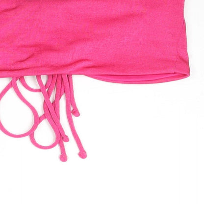 Womens UK Size S Monki Pink Cropped Tank