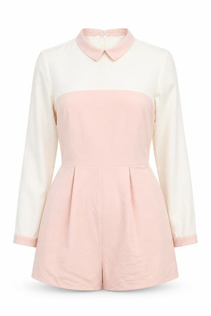 ASOS Womens Beige Polyester Playsuit One-Piece Size 12 L3 in Zip