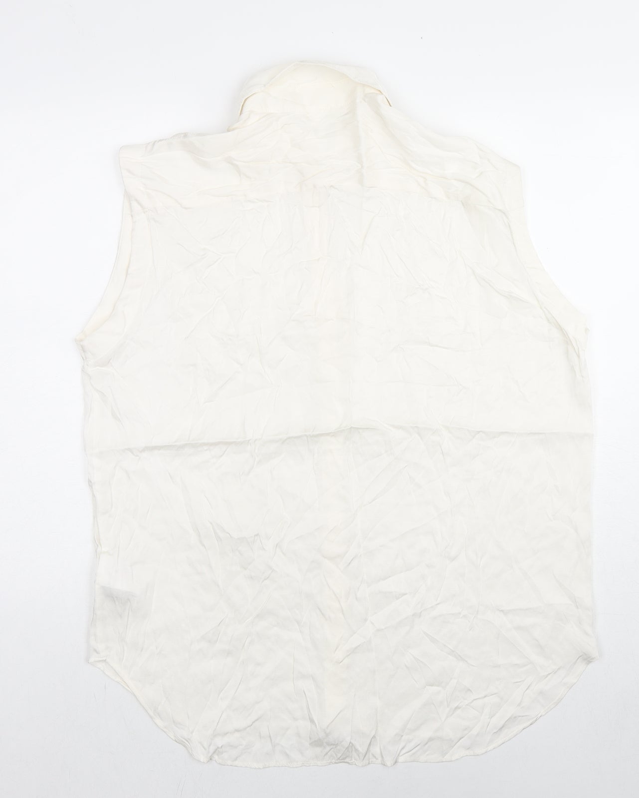 Womens UK Size M H&M White Basic Button-Up