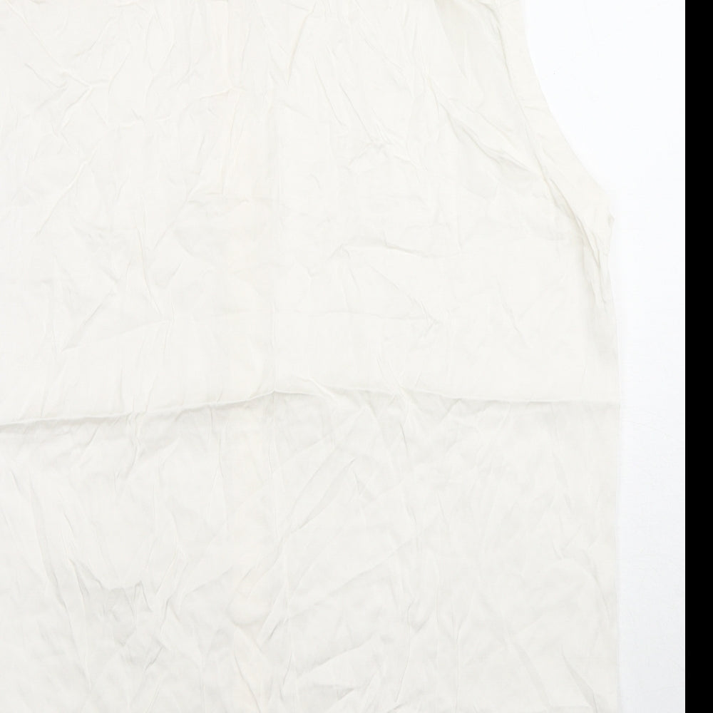 Womens UK Size M H&M White Basic Button-Up