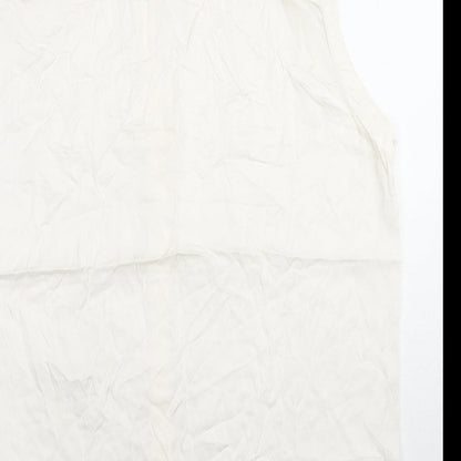 Womens UK Size M H&M White Basic Button-Up
