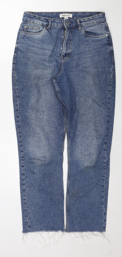 Urban Bliss Womens Blue Cotton Straight Jeans Size 10 L27 in Regular Zip