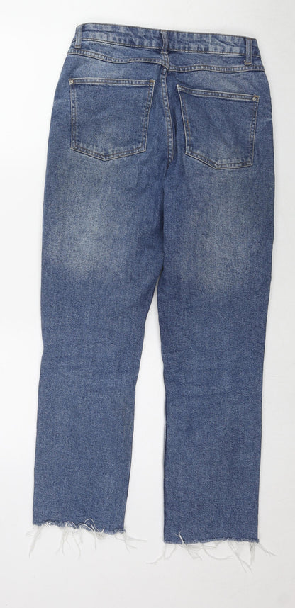 Urban Bliss Womens Blue Cotton Straight Jeans Size 10 L27 in Regular Zip