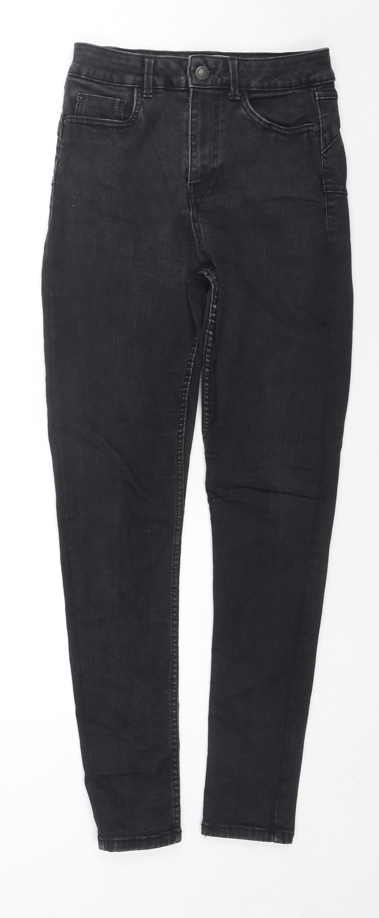 New Look Womens Black Cotton Skinny Jeans Size 10 L27 in Regular Zip