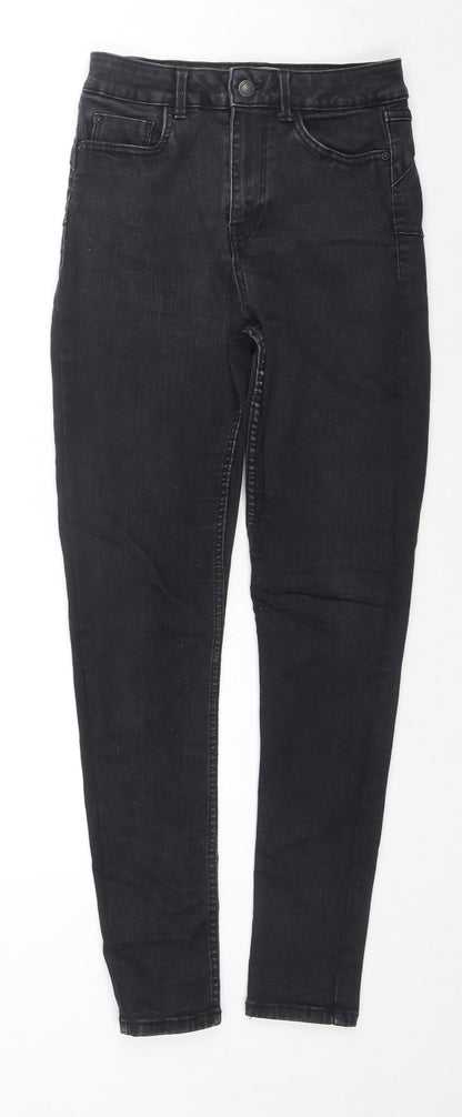 New Look Womens Black Cotton Skinny Jeans Size 10 L27 in Regular Zip