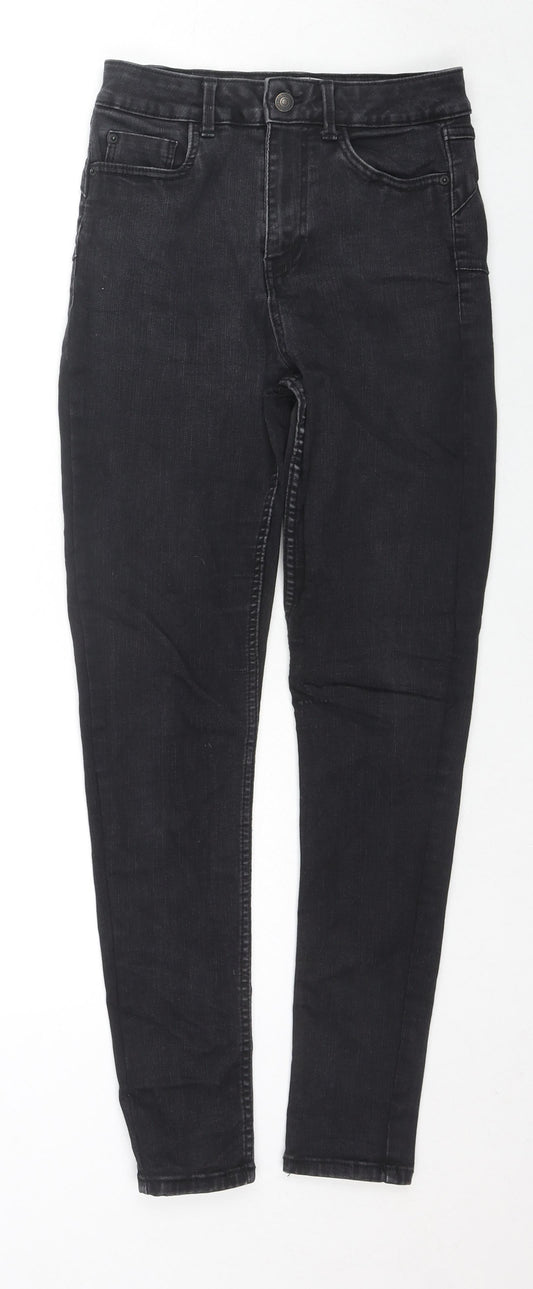 New Look Womens Black Cotton Skinny Jeans Size 10 L27 in Regular Zip