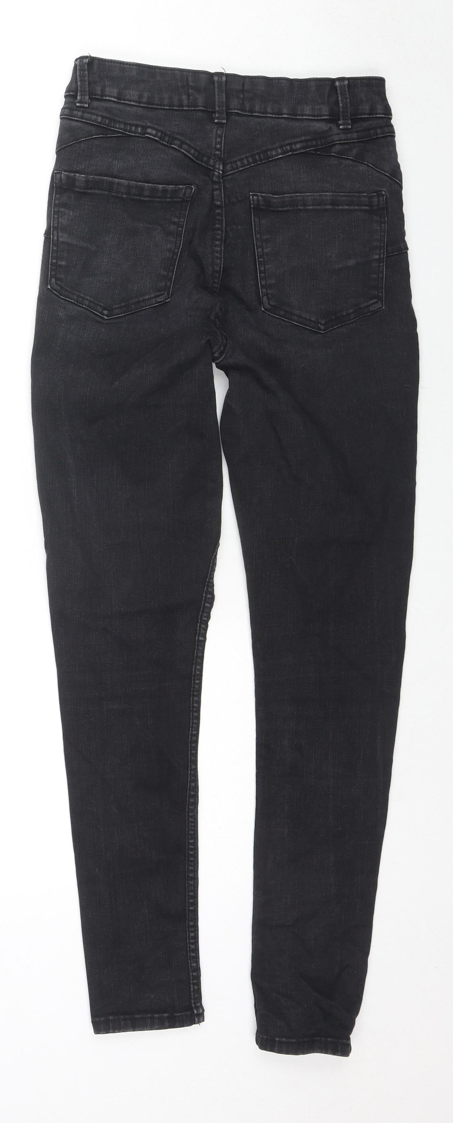 New Look Womens Black Cotton Skinny Jeans Size 10 L27 in Regular Zip